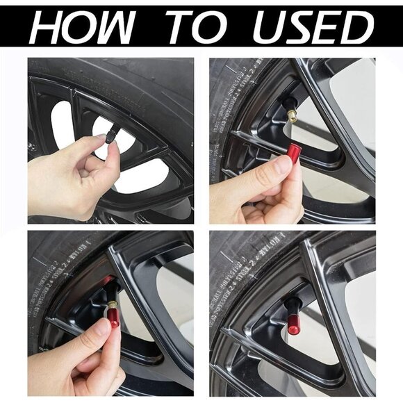 4PCS Car Tire Valve Stem Caps, Air Caps Cover, Universal for Cars, SUVs,… - Picture 3 of 6